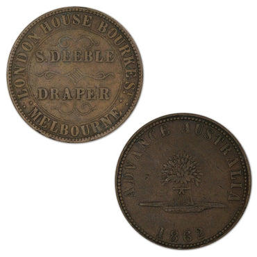 Australia 1862 S. Deeble Penny Token A.108