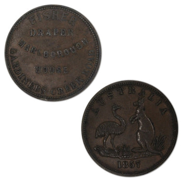 Australia 1857 (Mrs) Fisher Halfpenny Token A.122