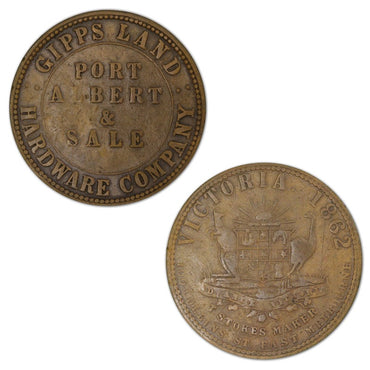Australia 1862 Gipps Land Hardware Co. Penny Token A.145