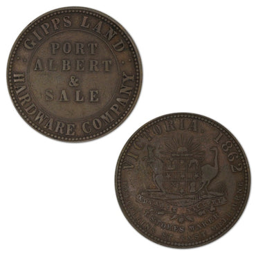 Australia 1862 Gipps Land Hardware Co. Penny Token A.145