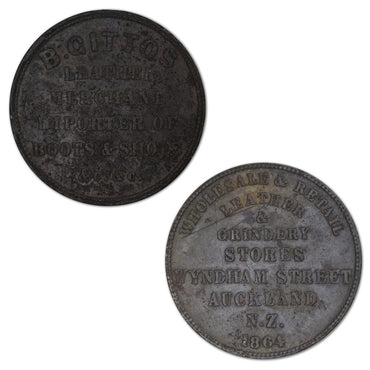 New Zealand 1864 B. Gittos Penny Token A.149