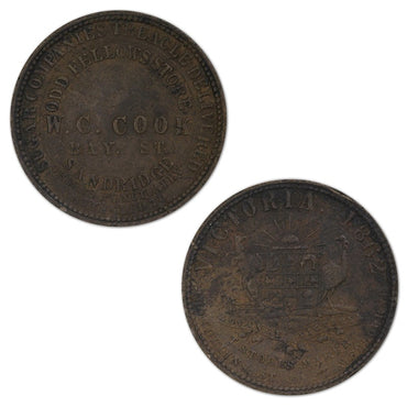 Australia 1862 W.C. Cook Penny Token A.75