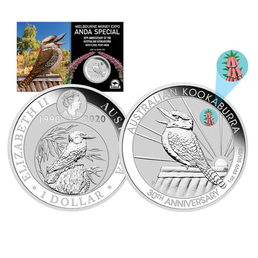 2020 Kookaburra ANDA Melbourne Money Expo Common Health Privy 1oz Silver