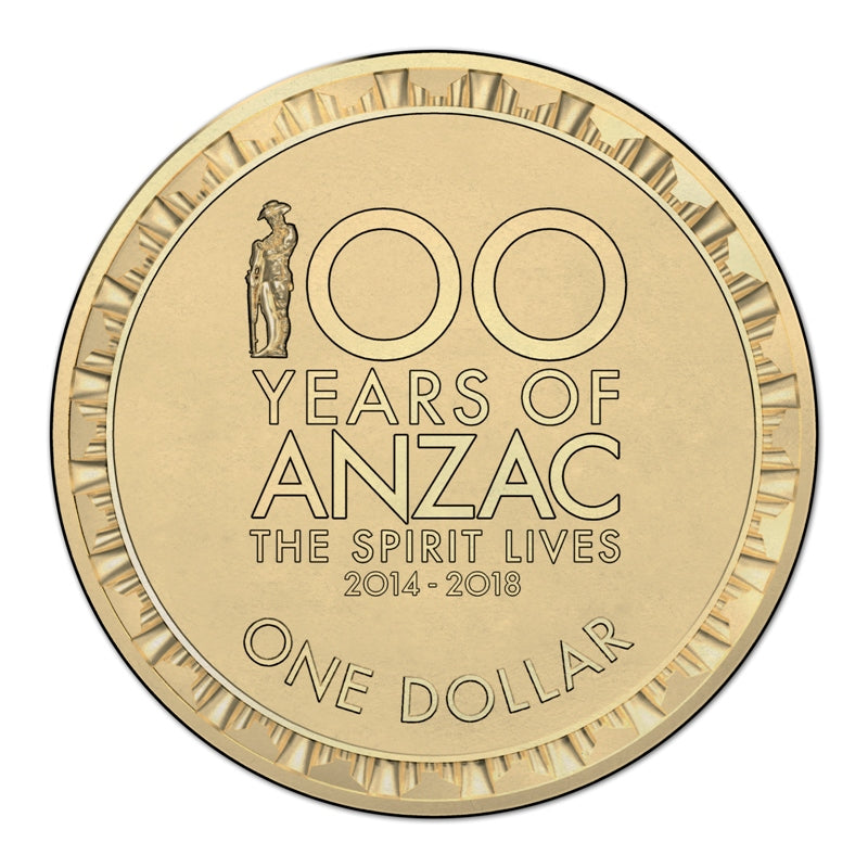 $1 2014-2018 ANZAC Spirit Lives Mint Roll Set