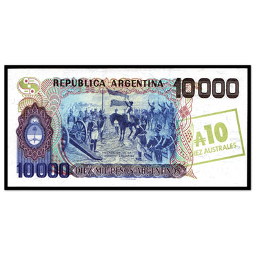 Argentina (1985) 10000 Pesos/10 Australes Overprint P.322c