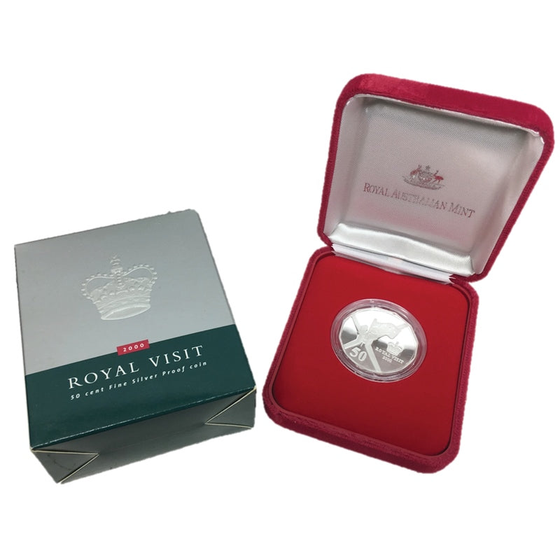 50c 2000 QEII Royal Visit Silver Proof - Wynyard Coin Centre