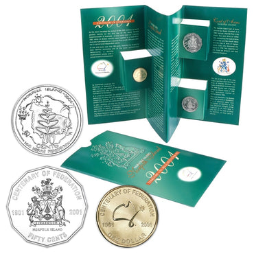 20c  50c & $1 2001 Centenary of Federation Norfolk Is. UNC Trio