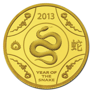 $10 2013 Year of the Snake 1/10oz Gold Proof