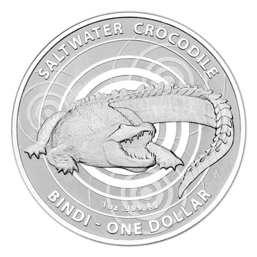 $1 2013 Saltwater Crocodile - Bindi 1oz 99.9% Silver UNC