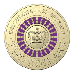 $2 2013 QEII Coronation 60th Anniversary Coloured UNC - Purple Card