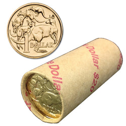 $1 2014 Mob of Roo's Mint Roll - roll | $1 2014 Mob of Roo's Mint Roll - reverse | $1 2014 Mob of Roo's Mint Roll - obverse