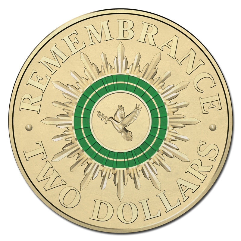 $2 2014 Remembrance Day Green No Mintmark