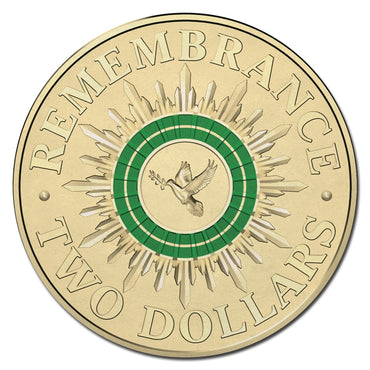 $2 2014 Remembrance Day Green No Mintmark