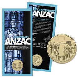 $1 2015 ANZAC Centenary Mintmark/Counterstamp UNC