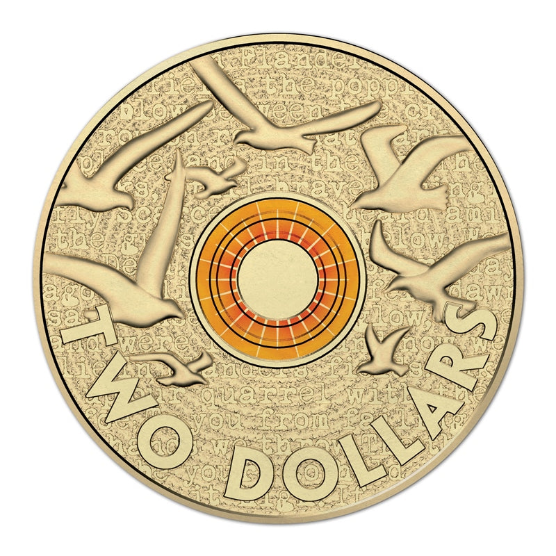 $2 2015 Remembrance Day Orange Coloured Coin UNC