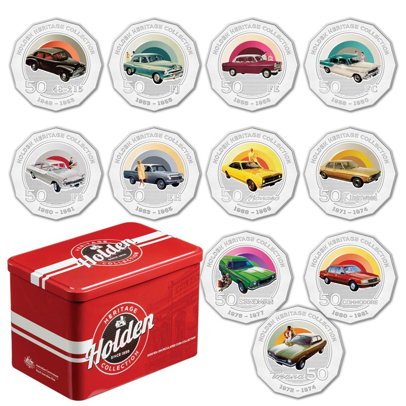 50c 2016 Holden Heritage Collection of 11 Coins - WITH TIN