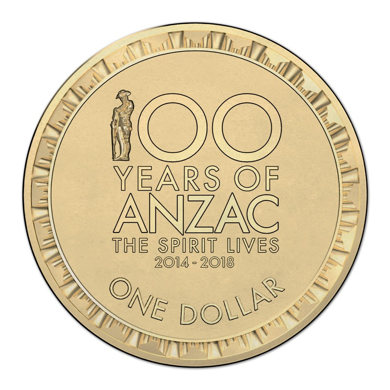 $1 2017 ANZAC Spirit UNC reverse | $1 2017 ANZAC Spirit UNC obverse