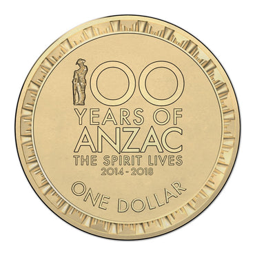 $1 2017 ANZAC Spirit UNC reverse | $1 2017 ANZAC Spirit UNC obverse