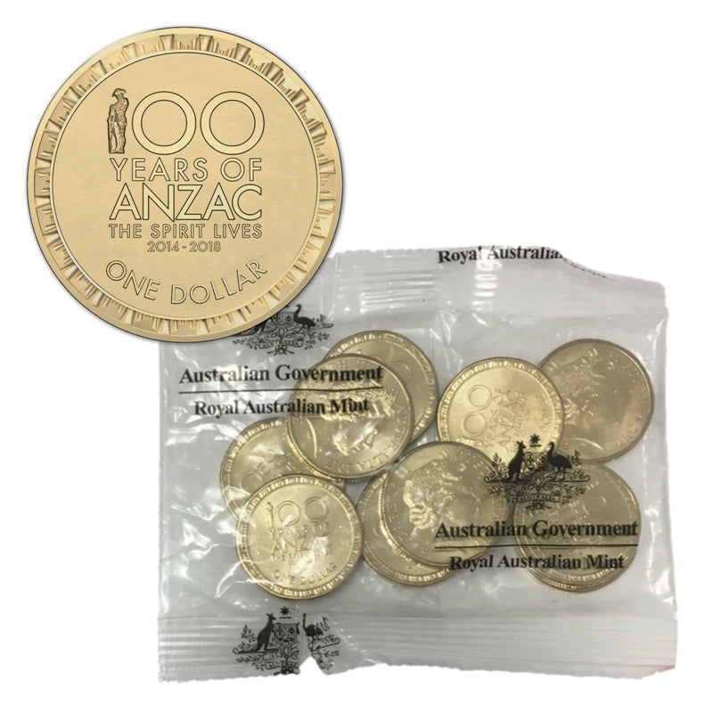 $1 2017 ANZAC Spirit Mint Bag of 10 Coins