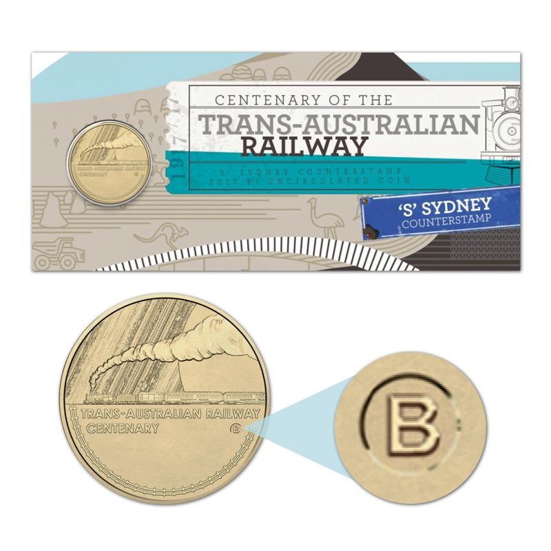 $1 2017 Trans-Australian Railway Mintmark/Counterstamp UNC