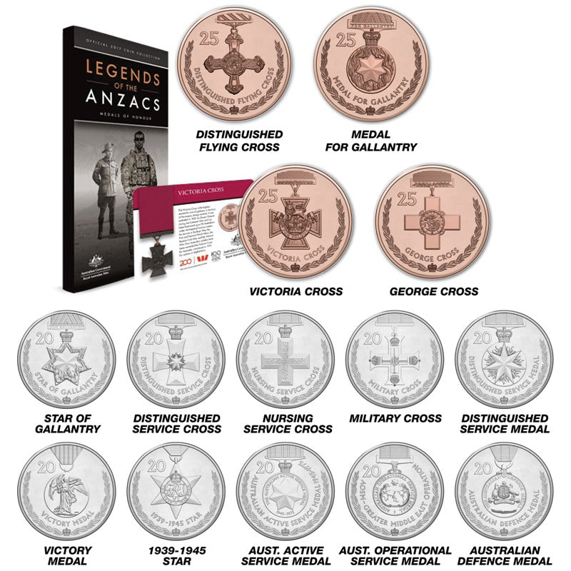 2017 Legends of ANZAC 14 Coin Set