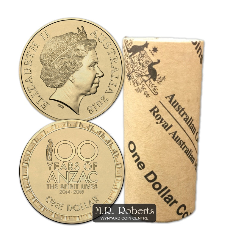 $1 2018 ANZAC Mint Roll | $1 2018 ANZAC Mint Roll REVERSE | $1 2018 ANZAC Mint Roll OBVERSE