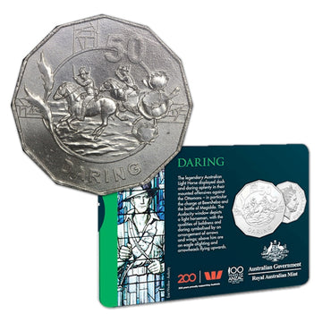 50c 2018 ANZAC Spirit - Daring UNC | 50c 2018 ANZAC Spirit - Daring UNC REVERSE