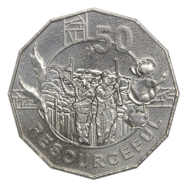 50c 2018 ANZAC Spirit - Resourceful UNC