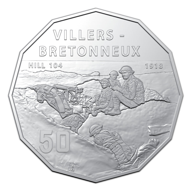 50c 2018 The Battle of Villers-Bretonneux UNC