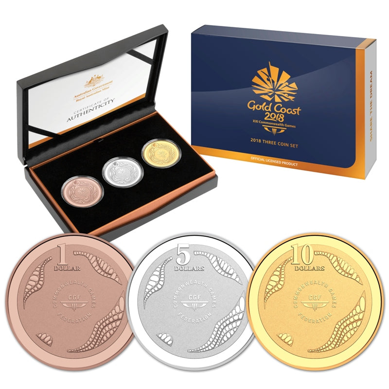 2018 Gold Coast Commonwealth Games 3 Coin Set | 2018 Gold Coast Commonwealth Games 3 Coin Set