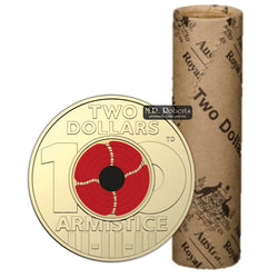 $2 2018 Remembrance Day Armistice Mint Roll | $2 2018 Remembrance Day Armistice Mint Roll REVERSE | $2 2018 Remembrance Day Armistice Mint Roll OBVERSE