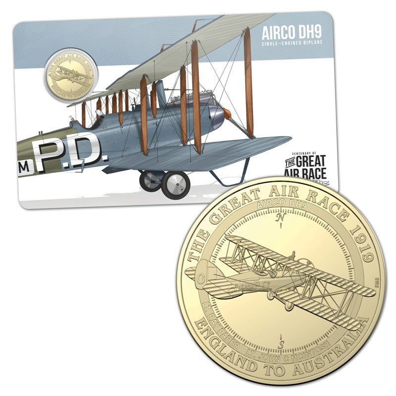 $1 2019 The Great Air Race - Airco DH9 | $1 2019 The Great Air Race - Airco DH9 REVERSE | $1 2019 The Great Air Race - Airco DH9 OBVERSE
