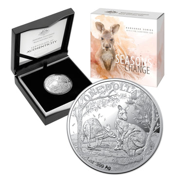 $1 2019 Kangaroo Seasons Change - Autumn 1oz Silver Proof | $1 2019 Kangaroo Seasons Change - Autumn 1oz Silver Proof