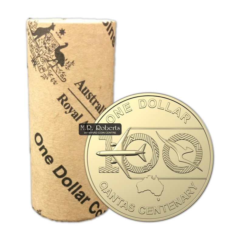 $1 2020 QANTAS Centenary Mint Roll | $1 2020 QANTAS Centenary Mint Roll REVERSE | $1 2020 QANTAS Centenary Mint Roll OBVERSE