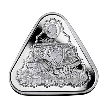 $1 2020 Vergulde Draeck (Gilt Dragon) Triangle 1oz Silver UNC
