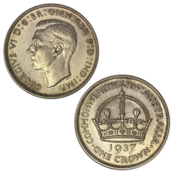 Australia 1937 Crown EF | Australia 1937 Crown EF obverse | Australia 1937 Crown EF reverse