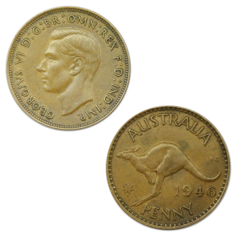 Australia 1946 Penny Average Circulated | Australia 1946 Penny Average Circulated obverse | Australia 1946 Penny Average Circulated reverse