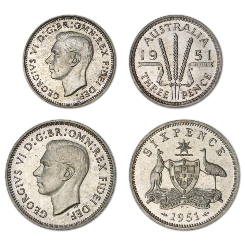1951 PL Threepence & Sixpence Proof Pair | 1951 PL Threepence & Sixpence Proof Pair | 1951 PL Threepence & Sixpence Proof Pair | 1951 PL Threepence & Sixpence Proof Pair | 1951 PL Threepence & Sixpence Proof Pair
