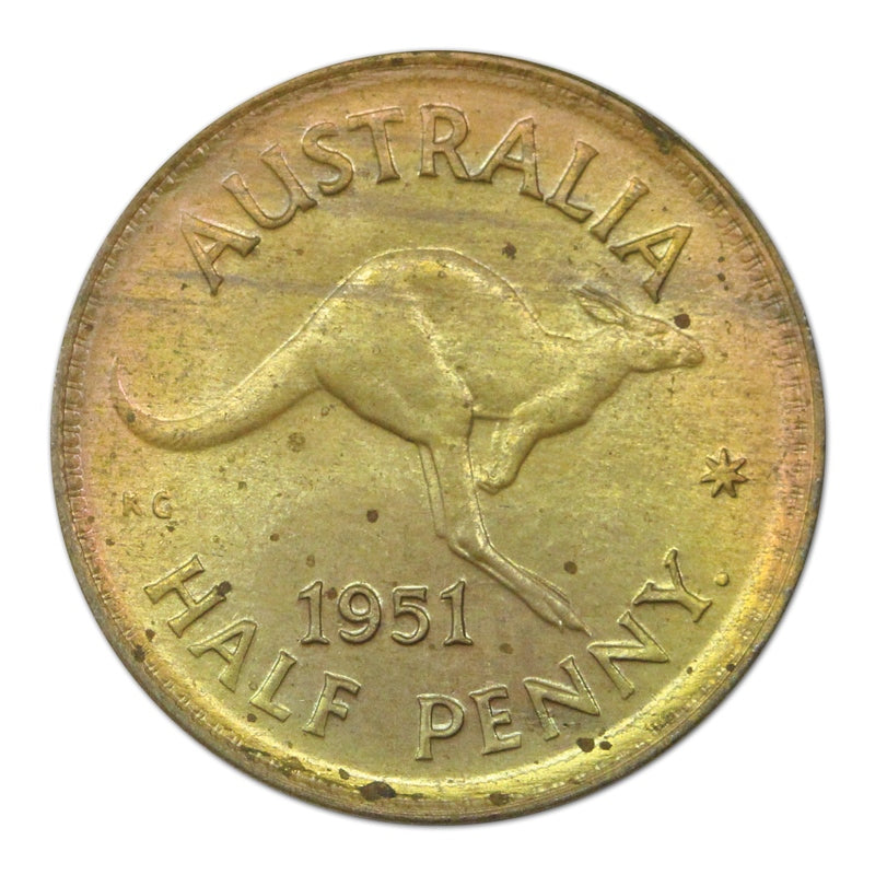 Australia 1951 Y. Halfpenny Lustrous Gem UNC