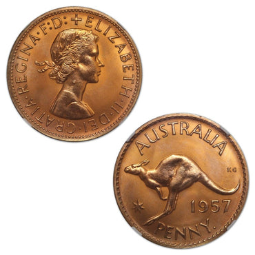 Australia 1957 Y. Proof Penny