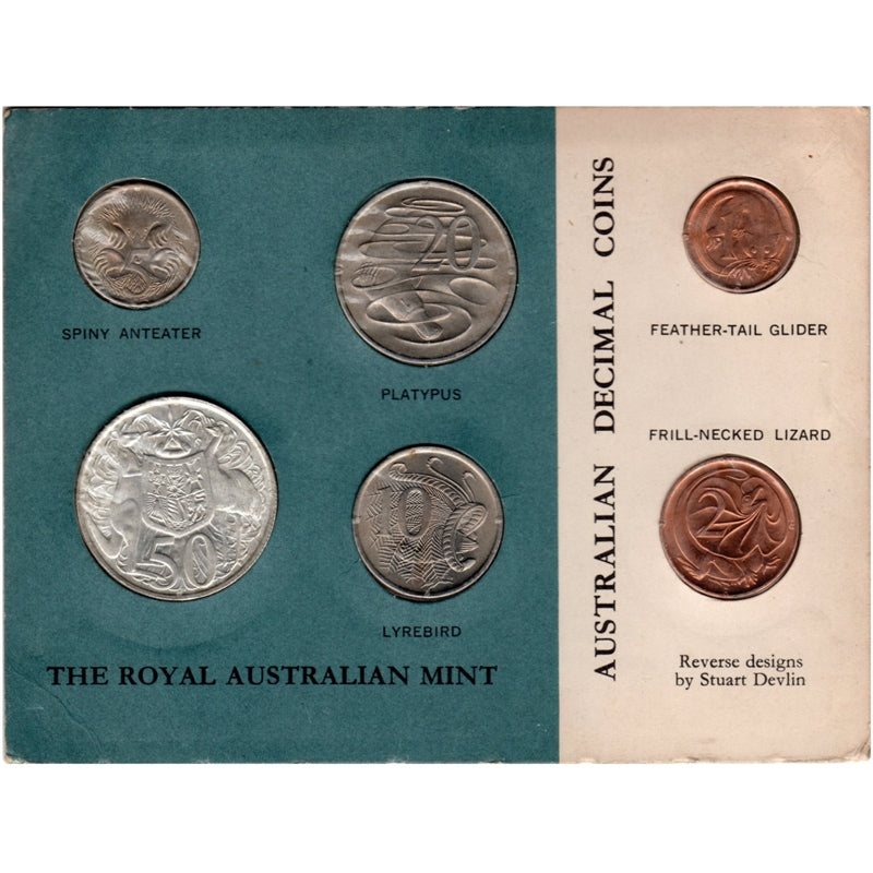 1966 Mint Set - 6 Coin Blue Card 1c-50c