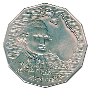 50c 1970 Captain Cook UNC