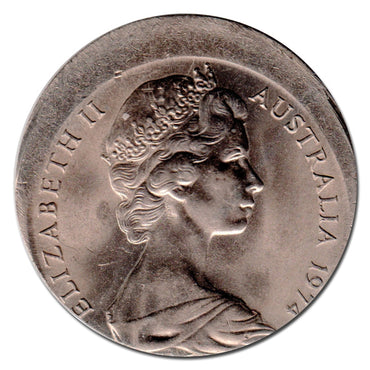 10c 1974 Error 15% Mistrike Lustrous UNC