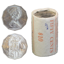 50c 1974 Coat of Arms Mint Roll