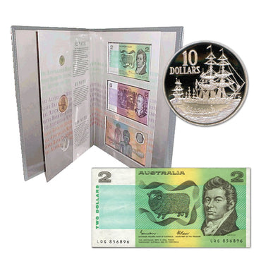 1988 Australian Bicentenary 3 Coin, 3 Banknote Portfolio