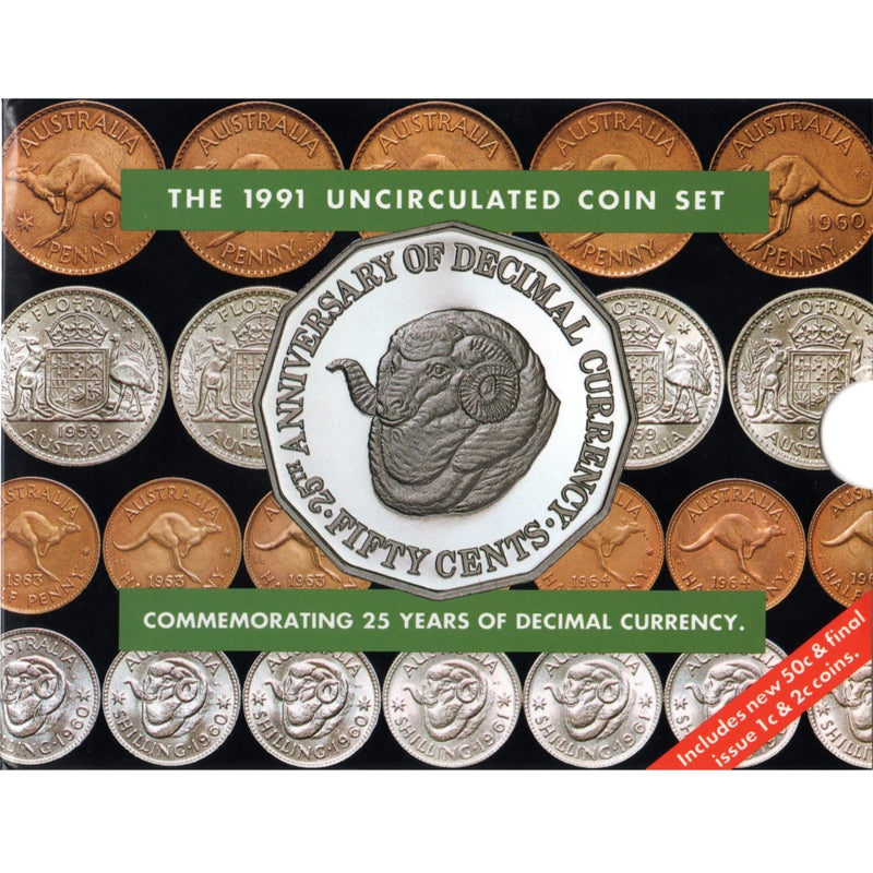 1991 Mint Set - 25th Ann. Decimal Currency - card