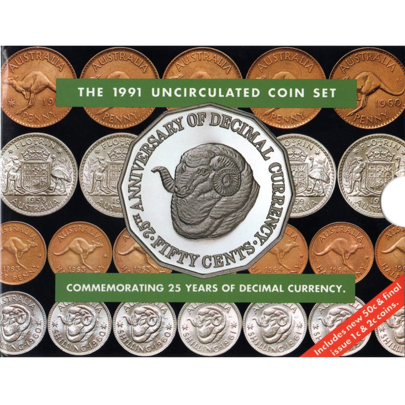 1991 Mint Set - 25th Ann. Decimal Currency - Wynyard Coin Centre