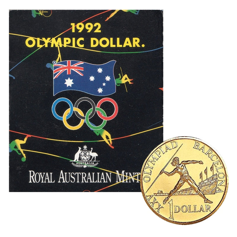 $1 1992 Barcelona Olympics Al/Bronze UNC - Olympic Card | $1 1992 Barcelona Olympics Al/Bronze UNC - Olympic Card