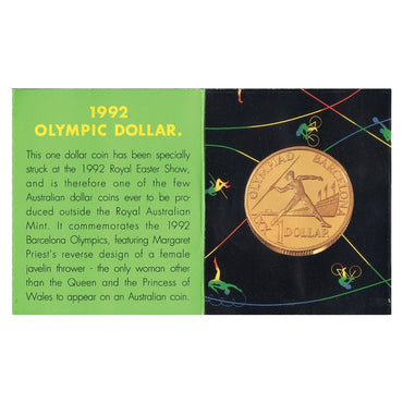 $1 1992 Barcelona Olympics Al/Bronze UNC - Olympic Card