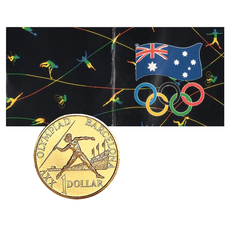 $1 1992 Barcelona Olympics Al/Bronze UNC - Olympic Wallet